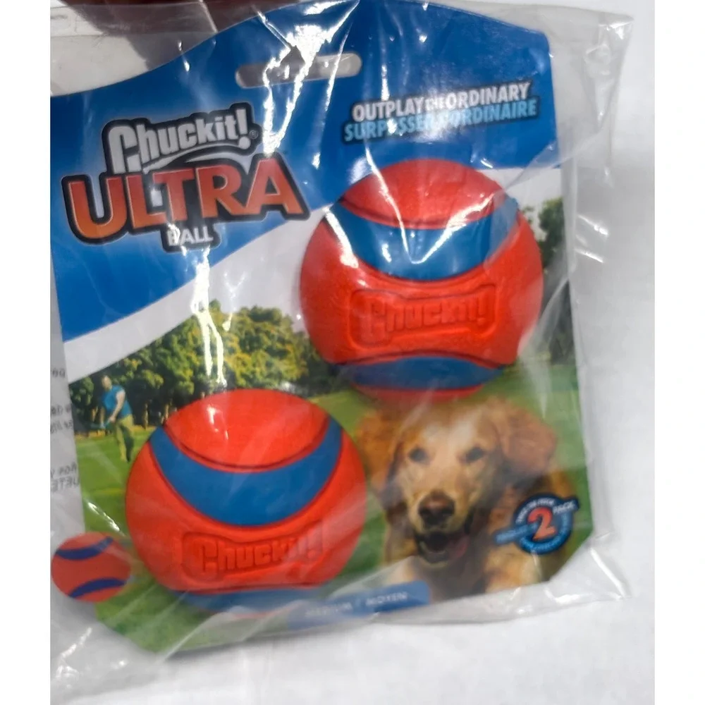 Chuckit! Ultra Ball Medium‎ Dog Toy 2 Pack Durable Rubber Orange